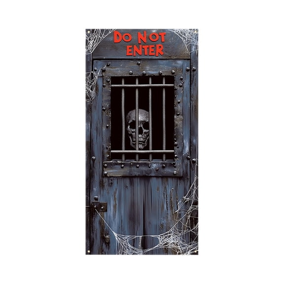 QuanTara 70"x35" Halloween Door Curtain - High-Definition Ghost & Skull Print, Thickened Polyester Hanging Cloth for Entryways, Landscapes & Themed Seasonal Social Gatherings