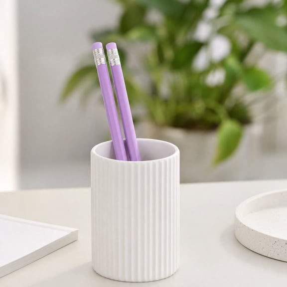 QuanTara 8.27" Macaron Colored Pencils - 2-Piece Wooden Writing Instruments with Integrated Erasers, Soft Purple Tones for Scholarly Quarters & Creative Expression