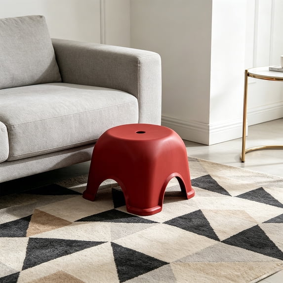 QuanTara 9.45-Inch Low Plastic Step Stool – Non-Slip Base Bathroom & Kitchen Stool for Toilet, Sink, Living Room & Shower, Compact Safety Step for Adults