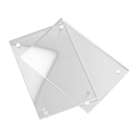 QuanTara Acrylic Magnetic Photo Frame, Strong Fridge Magnet Frame for Pictures, Cards, Notes, 3mm Clear Display Holder for Refrigerator, Whiteboard, Home & Office Decor