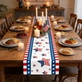thumbnail image 1 of QuanTara American Flag Table Runner, 72.83x13.78in Patriotic July 4th Placemat, Washable Polyester Dining Table Decor for Holiday Parties, 1 of 6