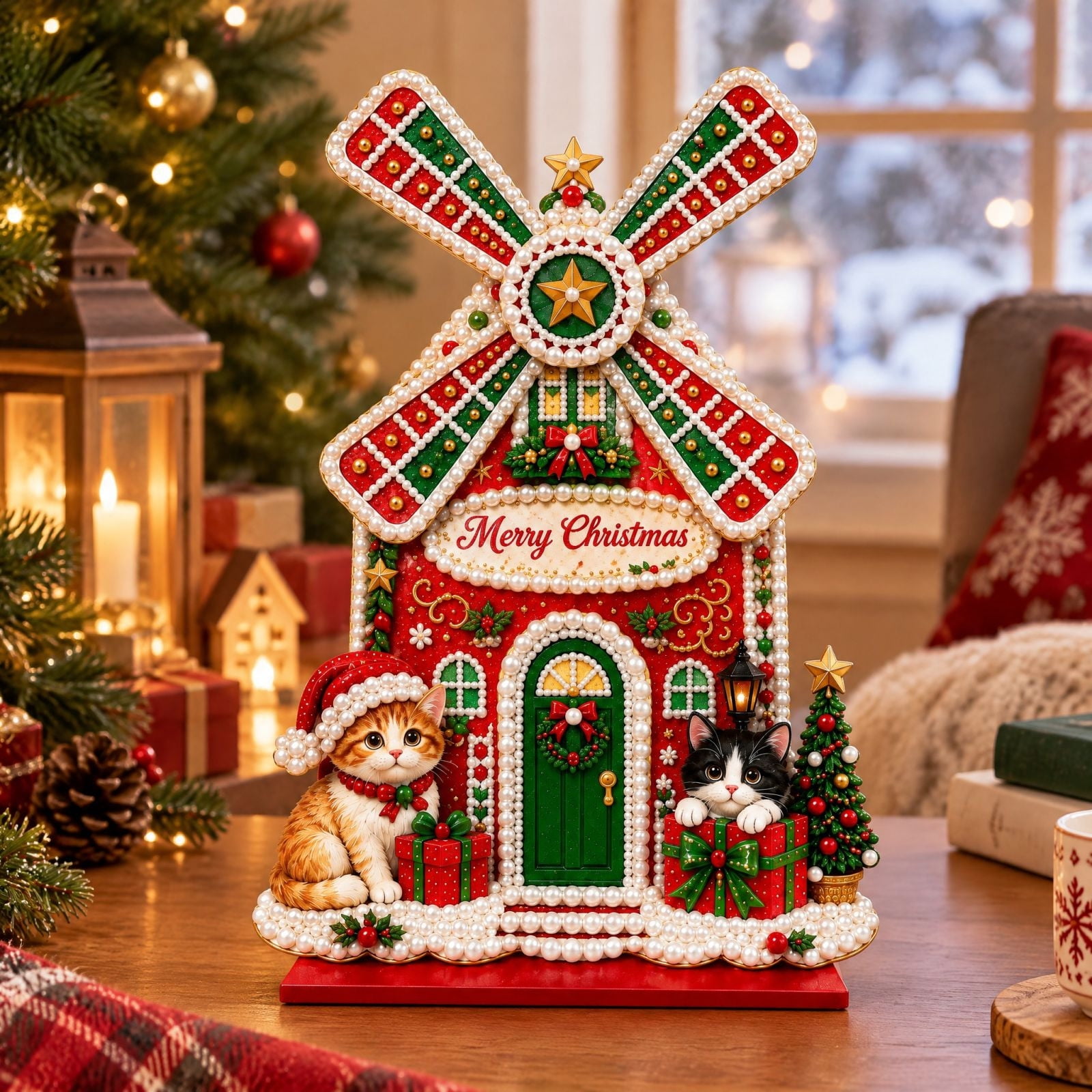 Windmill Recipe Create QuanTara DIY Windmill House Crystal Art Kit, Red Windmill House, 9.84 ...