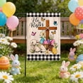 thumbnail image 1 of QuanTara Easter Garden Flag with Rabbit & Egg Print, 17.72x11.81in Outdoor Yard Decoration, Polyester Seasonal Flag for Spring Home & Party Decor, 1 of 6