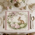 thumbnail image 1 of QuanTara Easter Placemats Set of 1, 16.54x12.6in Bunny & Egg Pattern Polyester Placemat, Washable Holiday Table Decor for Dining Party, Festive Mood Decoration, 1 of 6