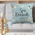thumbnail image 1 of QuanTara Easter Spring Rabbit Flower Pillow Cover, 18x18in White Decorative Pillow Case, Nylon Spandex Cushion Cover for Sofa Bedroom, Holiday Home Decor Easter Gift, 1 of 6