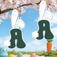 thumbnail image 1 of QuanTara Easter Wooden Bunny Ear Letter Ornament 3.9x2.3 Inch - Colorful Hanging Wall Decor for Easter Party, Spring Holiday Home Decoration, 1 of 6
