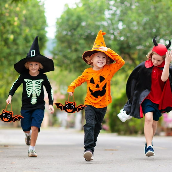 QuanTara Funny Bats Ghost Candy Bags Set, Halloween Treat Bags Non-Woven Gift Favor Pouches for Trick or Treat, Party Favors & Goodie Bag Packaging