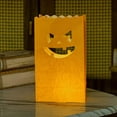 thumbnail image 1 of QuanTara Halloween Luminary Bag w/ LED Candle – 10" Fireproof Pumpkin Lantern, Yellow Glow Light for Walkway, Driveway, Porch & Safe Outdoor Party Decor, 1 of 6