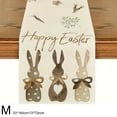 thumbnail image 1 of QuanTara Happy Easter Table Runner 72x13 in, Bunny Rabbit Design Spring Holiday Kitchen Dining Decor for Indoor Outdoor Party, Khaki, 1 of 9