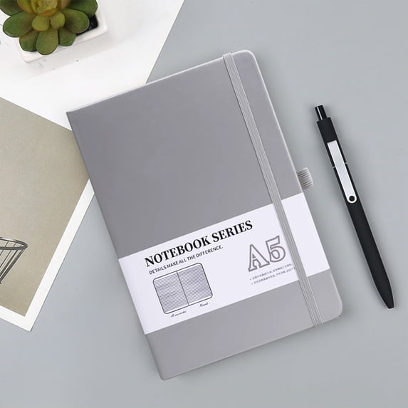 QuanTara Hardcover Leather Notebook Diary with Inner Pockets, 200 Pages Lined Journal, 80g Thick Paper No Bleed (8.46" x 5.7")
