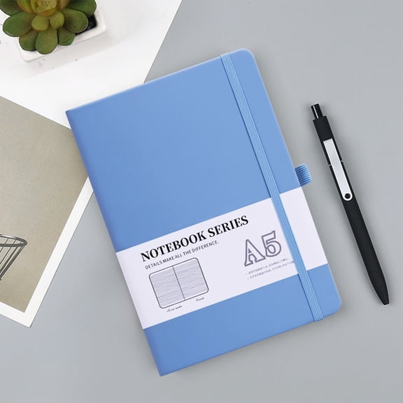QuanTara Hardcover Leather Notebook Diary with Inner Pockets, 200 Pages Lined Journal, 80g Thick Paper No Bleed (8.46" x 5.7")
