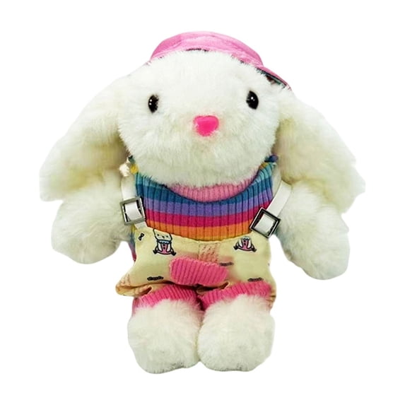 QuanTara Long Eared Rabbit Keychain with Tutu Skirt, Soft Plush Bunny Keychain Pendant for Girls Bags, Backpacks, Gifts, Cute Accessories & Toys