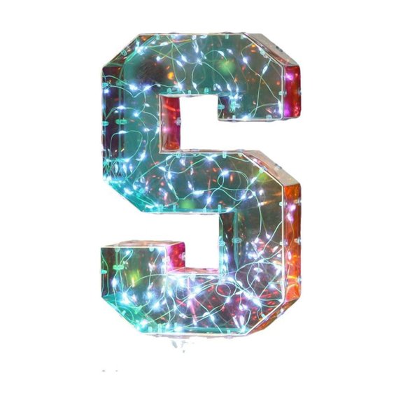 QuanTara Mirrored LED Letter Lights - Colorful Gradient Marquee Sign, Individual Alphabet Initial Lamp for Tabletop or Wall Mount, Decorative Night Light for Social Gatherings & Celebrations