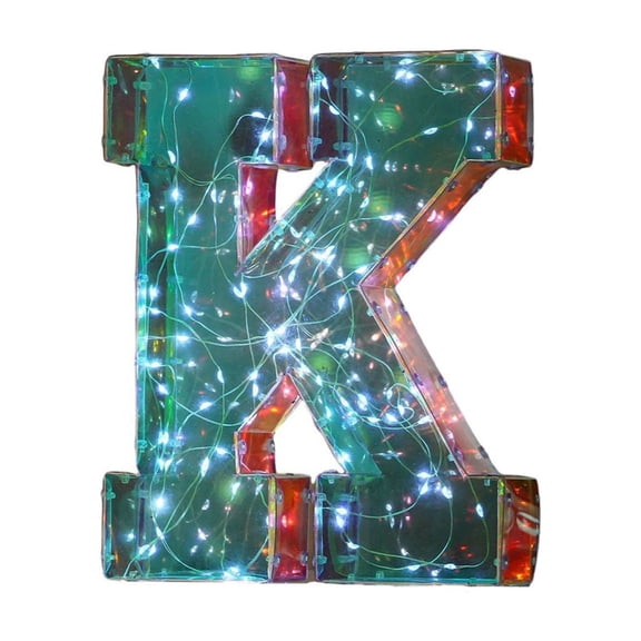 QuanTara Mirrored LED Letter Lights - Colorful Gradient Marquee Sign, Individual Alphabet Initial Lamp for Tabletop or Wall Mount, Decorative Night Light for Social Gatherings & Celebrations