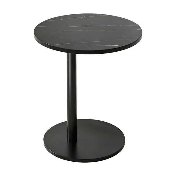 QuanTara Modern Round Side Table – Portable Pedestal Drink Table for Living Room, Bedroom, Office & Small Spaces, Wood Accent Table 19.69 x 15.75 x 15.75ines