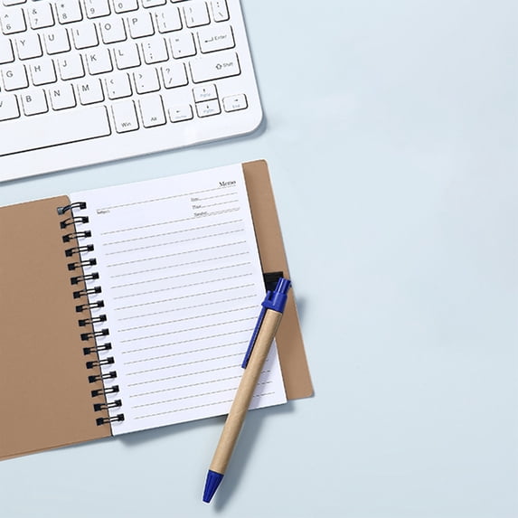 QuanTara Notebook with Pen Attached, Writing Pad Memo Notepad (4.57" x 5.7")