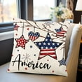 thumbnail image 1 of QuanTara Patriotic Throw Pillow Cover, 18x18in High Definition Printed American Flag Pillowcase for 4th of July, Independence Day, Sofa, Couch, Outdoor & Home Decor, 1 of 6