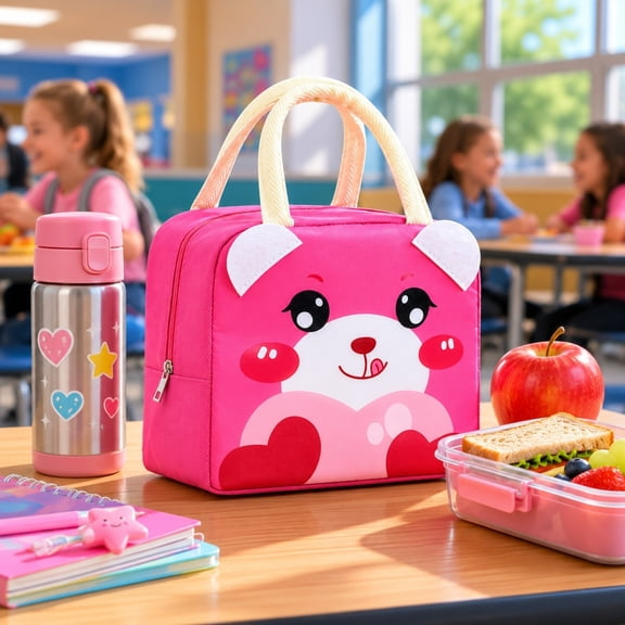 QuanTara Portable Lunch Cooler Bag, 8.46" Compact Insulated Thermal Tote with Handle, Lightweight Leakproof Lunch Box for Office Commute, Picnic & Travel