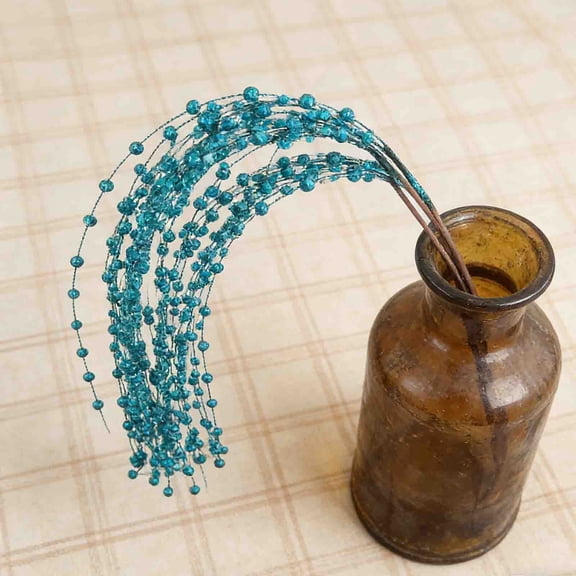 QuanTara Powdered Rain Line Balls - Frosted Fruit Branch, 33.46in, Sky Blue, Foam, Home Decoration for Living Room, Wedding, Christmas, Party Props, Realistic, Snow Frost Effect, 14 Pieces