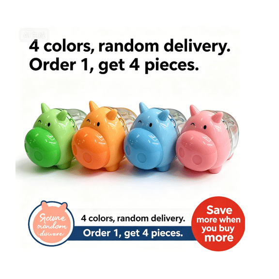 QuanTara QuanTara 4pcs Portable Pencil Sharpener, 4 Colors Random, 2.17x1.38x1.65in