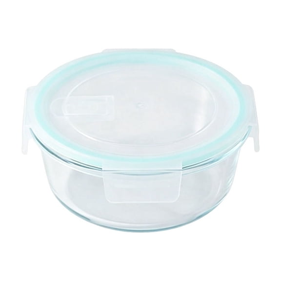QuanTara Round Leakproof Food Storage Container with Vent Tab, 4-Side Snap Lock Lid, Portable Sealed Bowl for Meal Prep, Leftovers & Snacks (Not for Microwave)