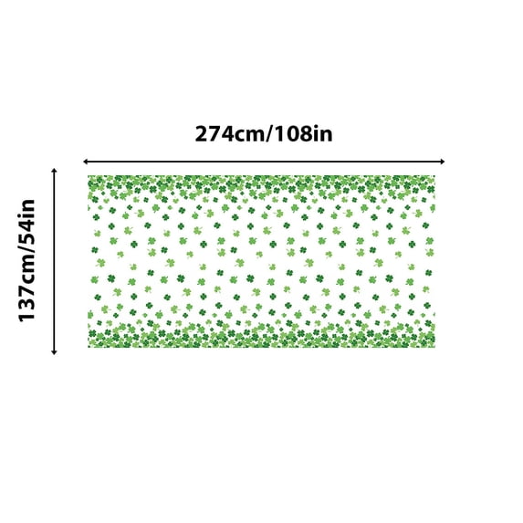QuanTara St. Patrick's Day Table Runner, 54"x108" Irish Themed Lace Table Cloth with Shamrock Pattern for Holiday Dinner Party Decor - 13x72in, Green Polyester Table Runner with Scalloped Edges