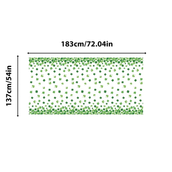 QuanTara St. Patrick's Day Table Runner, 54"x72" Irish Themed Lace Table Cloth with Shamrock Pattern for Holiday Dinner Party Decor - 13x72in, Green Polyester Table Runner with Scalloped Edges