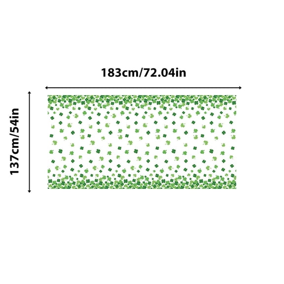 QuanTara St. Patrick's Day Table Runner, 54"x72" Irish Themed Lace Table Cloth with Shamrock Pattern for Holiday Dinner Party Decor - 13x72in, Green Polyester Table Runner with Scalloped Edges