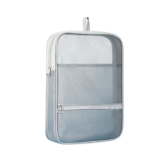 QuanTara Transparent Zipper File Tote with Handle, A4 Large Capacity Document Organizer, Clear Subject Sorting Bag, Test Prep & Homework Storage