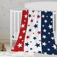 thumbnail image 1 of QuanTara USA Flag Flannel Throw Blanket, 27.56x39.37in Patriotic Independence Day Blanket, Soft Red White & Blue Bed Sofa Throw for 4th of July, Memorial Day, & Outdoor Camping, 1 of 6