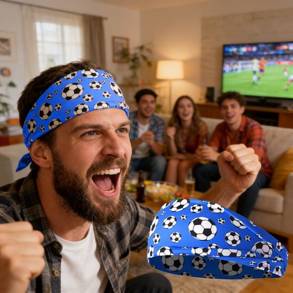 QuanTara Unisex Football Sports Headband, 8.85x3.54 Inch Adjustable Nylon Sweatband for Women & Men, Multiple Colors, Game Day, Workout, Running, Soccer Fan Accessory