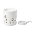 thumbnail image 1 of QuanTara White Ceramic Easter Bunnyincense Burner & Aromatherapy Lamp, Hollow Candle Holder for Home Decor, Table Centerpiece, Gift, Approx 4x4x6ines, 1 of 4