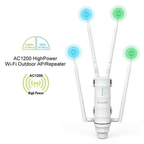 Quanlity100 AC1200 High Power Outdoor Weatherproof WiFi Range Extender with Passive POE, Dual Band, Mesh Technology Supported, No WiFi Dead Zones for Working from Home