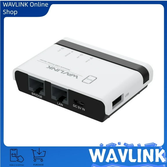 Quanlity100 WL-NU516U1 Wireless Printer Server, Single Piece, Compatible with HP, Canon, Epson, Brother, New, 1 Count
