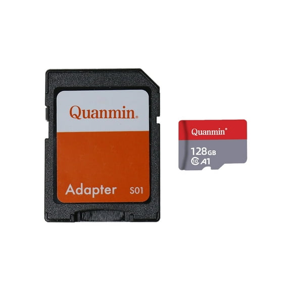 Quanmin 128GB Ultra UHS-I Memory Card with Adapter Memory Flash Card Class 10,Read Speed up to 140 MB/s, Black