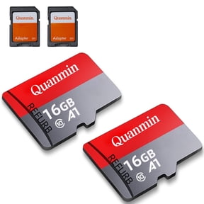Quanmin 2 Pack Micro Memory Card 16 GB with Adapter, High-Speed SD Card C10/U3/UHS-I/A1,Micro Flash Memory Card TransFlash Card, TF Card for Camera, Smartphone, Tablet