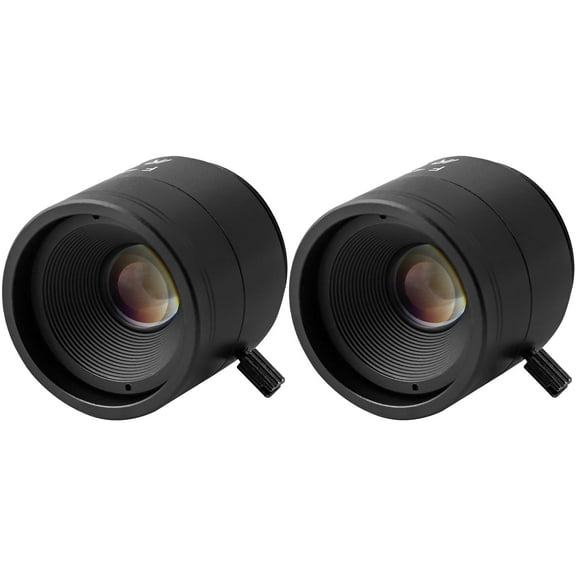 Quanmin 2 pcs F1.2 1/3" 8mm IR Wide Angle HD CS Lens for Security CCTV Board Video Home Surveillance Security Camera Lens With CCTV Lens Holder Board Lens Mount ,Black