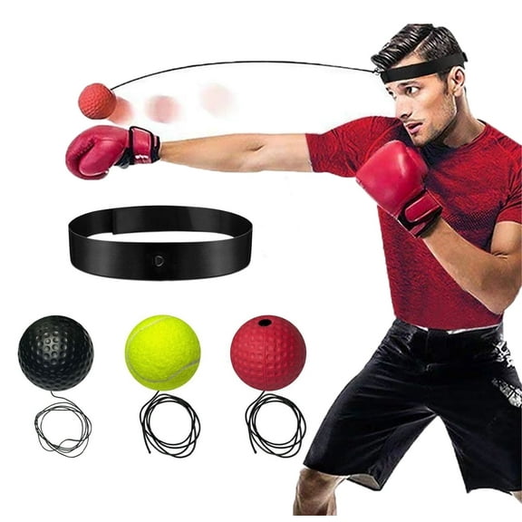 Quanmin Adjustable Headband Reflex Balls Set - Various Weights for Speed & Hand-Eye Coordination, Suitable for Adult Boxing, MMA & Krav Maga