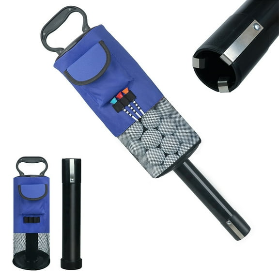 Quanmin Golf Ball Retriever Removable Plastic Tube Shag Tube Golf Ball Shagger Detachable Collector and Portable Pocket Storage Picker, Blue