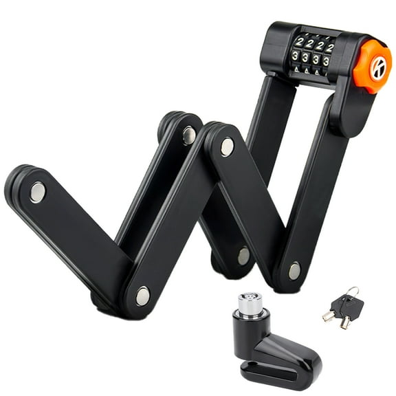 Quanmin Heavy Duty Bicycle Security Combination Chain Lock with 8 High Security Hardened Metal Mountain Bike Code Lock Folding Bike Lock with 4 Password Anti-Theft Black