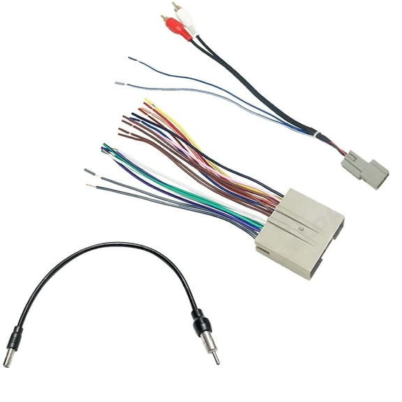 Quanmin Radio Wiring Harness w/Antenna Adapter & RCA Input: Replacement for F-ord 2006-2012, L-incoln 2006-2010, Mercury 2006-2009 Stereo Install