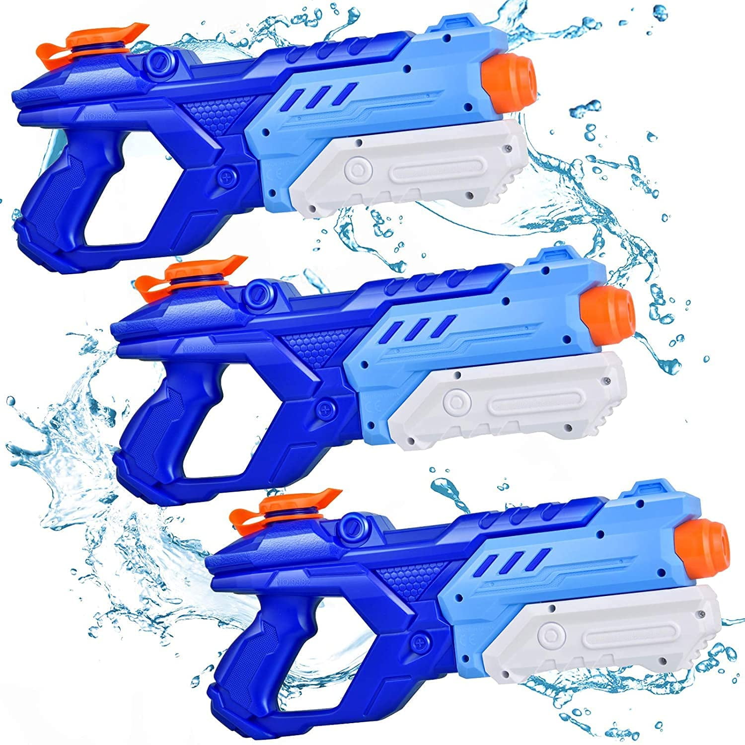Quanquer,3 Pack 600CC Toys summer toys  Water Guns, Squirt Guns Blue Squirt Guns Super Water Blaster Soaker Long Range(Blue)