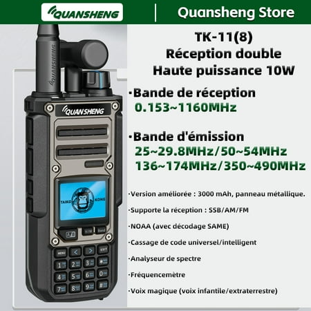 Quansheng TK11 8 Walkie Talkie Two Way Radio Encrypt RX DTMERepeater C HAM Radios