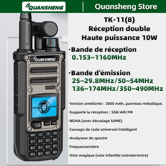 Quansheng TK11 8 Walkie Talkie Two Way Radio Encrypt RX DTMERepeater C HAM Radios