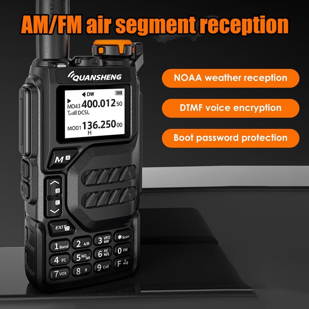 2 Packs Quansheng UV-K5(8) Radio USB-C Charging Two Way Radio Long Range with NOAA for Adults 5W U/V Dual Band DTMF AM FM Walkie Talkie Rechargeable UV-K6 with 771 Antenna Earphone