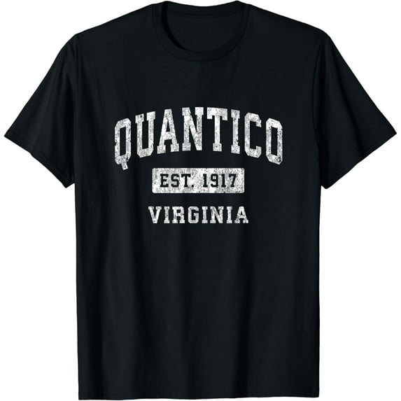 Quantico Virginia VA Vintage Established Sports Design T-Shirt