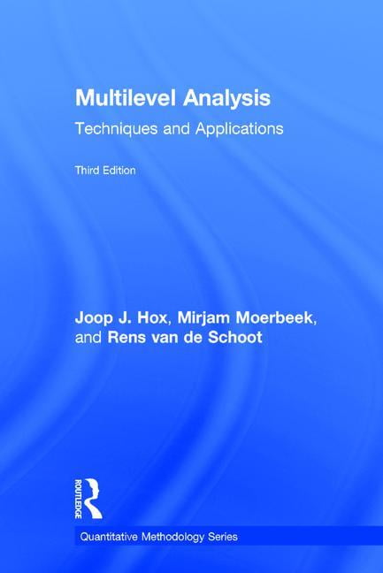 Quantitative Methodology Multilevel Analysis Techniques And Applications Third Edition 1217