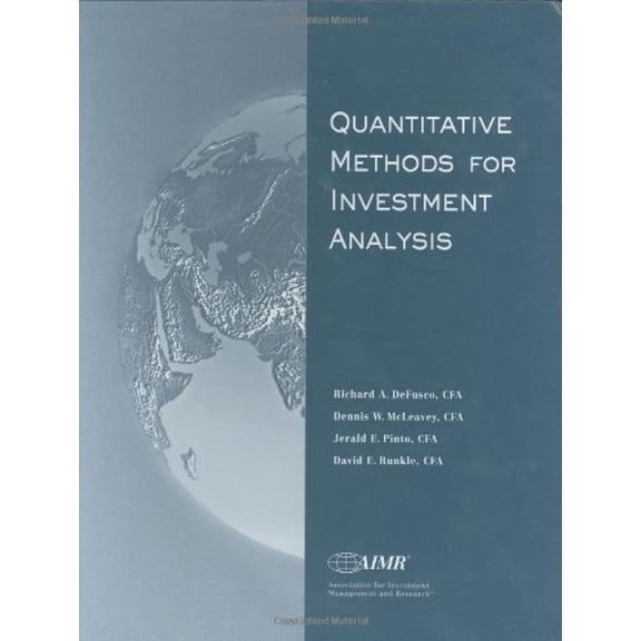 Pre-Owned Quantitative Methods for Investment Analysis (Hardcover) 0935015698 9780935015690