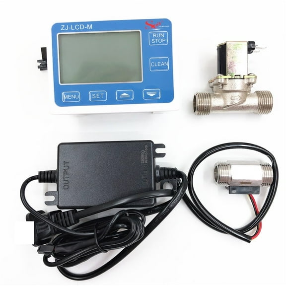 Quantitative controller ZJ-LCD-M meter+1/2"flow sensor+valve+Power supply for water liquid measurement ,Good Performance