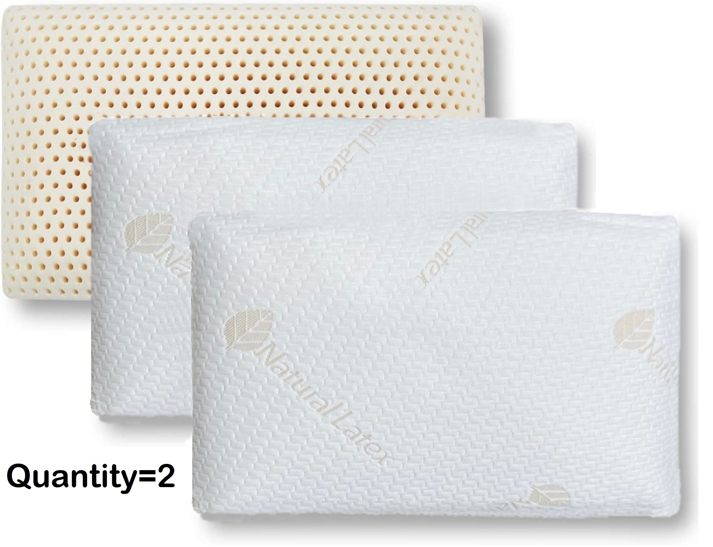 Quantity=2 QQbed Luxury Pure Talalay 100% Natural Latex Pillow Helps ...